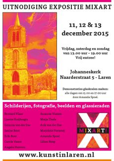 Uitnodiging en posters expositie MiXart Laren